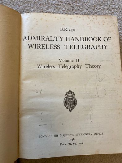 1939 Admirality Handbooks of Wireless Telegraphy