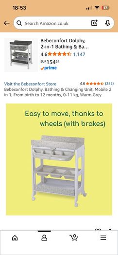 Changing table + bathtub