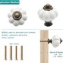 12 Pack Ceramic Door Knobs White Drawer Knobs, Pumpkin Ceramic Knobs Vintage Cupboard Knobs with Mounting Screws, Antique Wardrobe Pull Handles Kitchen Cabinet Knobs for Dresser Image 7