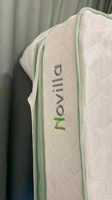 King Size Bed Frame + Novilla Memory Foam Pocket Sprung Mattress & Cover