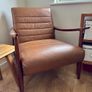 Leather wooden armchair Image 3