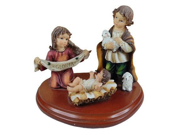 Ornament Gloria Baby Angel Lambs Vintage Antique