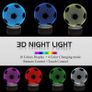 3D Football LED Night Light, USB Charging LED Night Lamp with 16 Colors Changing Touch Switch and Remote Control Perfect Decoration for Bedroom and Gifts for Kids/Birthday/Christmas Image 2