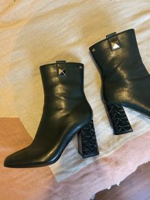 Una Healy Green Leather heeled boots 6