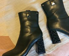 Una Healy Green Leather heeled boots 6