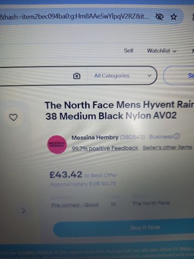 Mens 'North Face 'Hyvent'' Jacket