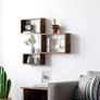 _Set of 3 Wall Shelves, Cube Shelves, Length 40/35/30 cm, for Living Room, Bedroom, Study Room, Vintage Brown Image 4