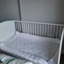 White baby cot SMAGORA IKEA mattress+extras Image 2