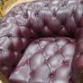 Pair of Plum Leather Armchairs Image 5