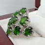 Silver Chrome Diopside & Diamond Statement Ring Image 9