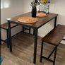 Dining table, kitchen table set, 110 x 70 x 75 cm, with 2 benches Image 4