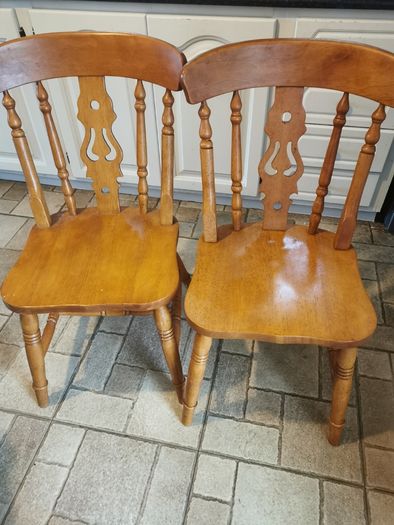 Solid wood dining table & six chairs