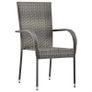 9 Piece Garden Dining Set Poly Rattan Grey Image 3