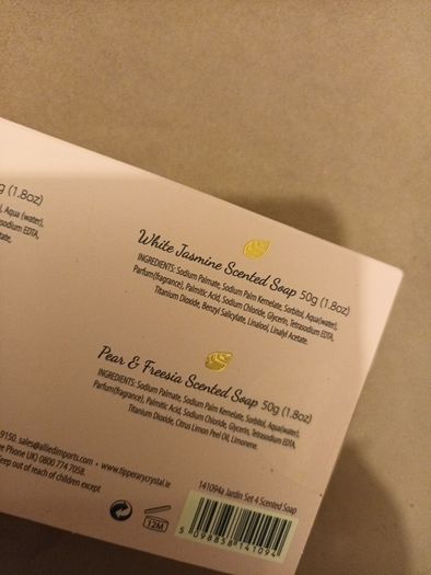 Tipperary Crystal le Jardin x 4 scented soaps