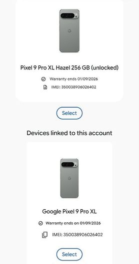 Google Pixel 9 Pro XL 256GB, warranty