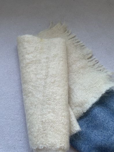 Wide mohair wool scarf