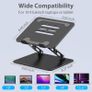 Adjustable Laptop Stand for Desk, Metal Foldable Laptop Riser, Portable Laptop Holder Desktop Book Stands, Ventilated Cooling Computer Notebook Stand Image 5