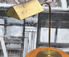 Vintage Mid-Century Brass Banker / Desk Lamp