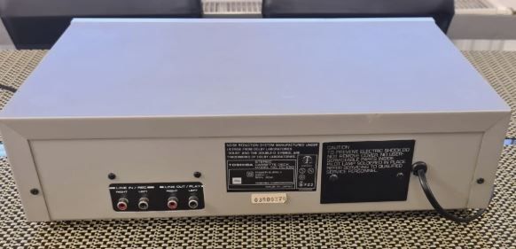 From 1980 Toshiba PC-E50 cassette deck, working good, Made in Japan.