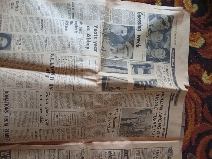 Vintage 1965 Evening Herald. Great for Framing (Showbands, Cinerama, classifieds, Ballyfermot)