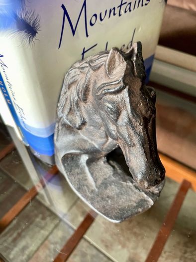 Set of 2 Textured Bronzed Metal Horse Head Bookends