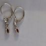 Vintage Sterling Silver and Garnet Drop Earrings Image 3
