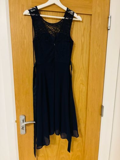 Navy Lace Chiffon Dress,Berry Pove,XS,Like New,Confirmation,Special Occas