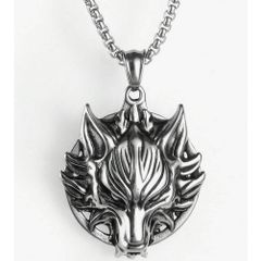 Vintage Style Silver Wolf Necklace