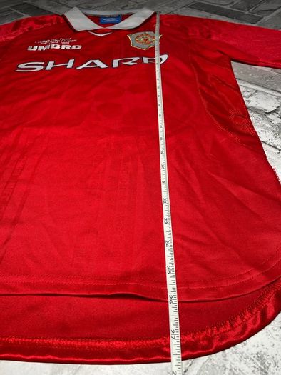 Vintage Umbro Manchester United 1999 Champions League The Final Nou Camp Home Jersey No.20 Solsjkaer Mens Size Small