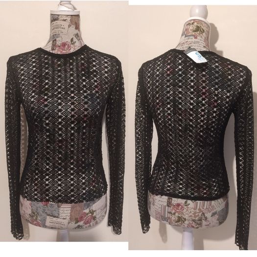 Black Lace Top, New With Tags