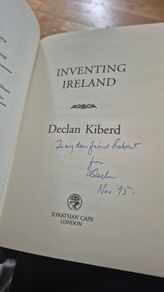 signed book Inventing Ireland Declan kilberd