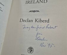 signed book Inventing Ireland Declan kilberd