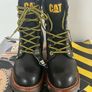 Vintage Caterpillar Black 8 Hole Work Boots size 4 Image 5