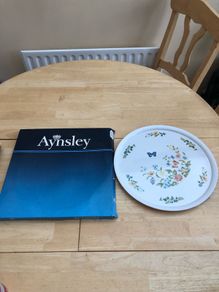Vintage Aynsley Cottage Garden Round Melamine Tray