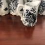 Set of 5 graduated black white floral jugs Image 3