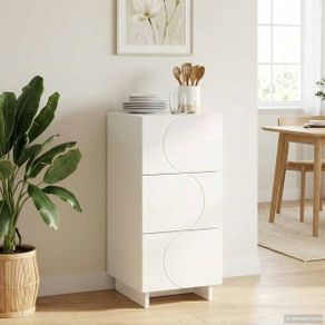 vidaXL High Gloss White 3-Drawer Sideboard