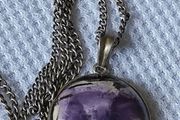 Sterling silver natural stone necklace