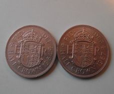 Great Britain. Elizabeth II. 2 Half Crowns (1964+1967) Nice Condition!