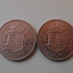 Great Britain. Elizabeth II. 2 Half Crowns (1964+1967) Nice Condition!