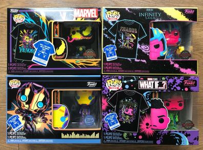Funko Marvel: Blacklight Pop & T-Shirt (Various Prices)