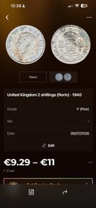 United Kingdom 2 shillings florin 1940