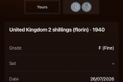 United Kingdom 2 shillings florin 1940