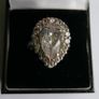Vintage Sterling Silver 925 Big Stone Ring Women Champagne Crystal Cubic Zirconia 10g size Q1/2 Image 5