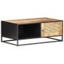 Coffee Table 90x50x35 cm Rough Mango Wood and Natural Cane Image 10