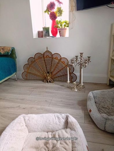 Brass Peacock Firescreen