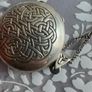 Vintage Extra Large Sterling Silver Irish Blessing Celtic Locket & Chain Image 5
