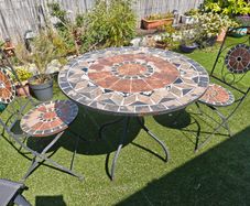 Mosaic Garden Table + 2 Chairs