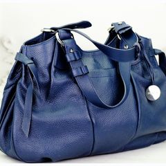 Furla Italian Leather Navy Designer Leather Handbag