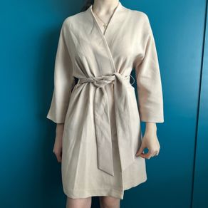 Top shop wrap cream coat. Size 8