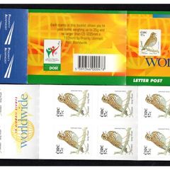 2002 Ireland Song Thrush Self-Adhesive (SA) Definitive Stamp Booklet Mint Never Hinged (MNH). Biberninan HB99